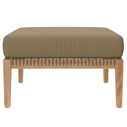 Coastal Style Teak Ottoman for Outdoor Living