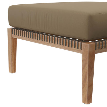 Coastal Style Teak Ottoman for Outdoor Living