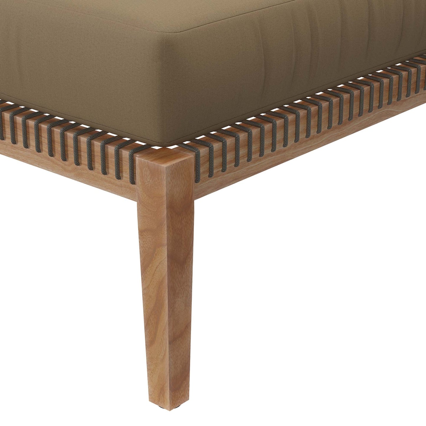 Coastal Style Teak Ottoman for Outdoor Living
