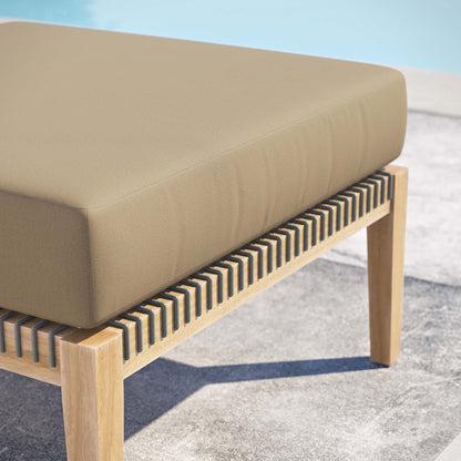 Coastal Style Teak Ottoman for Outdoor Living