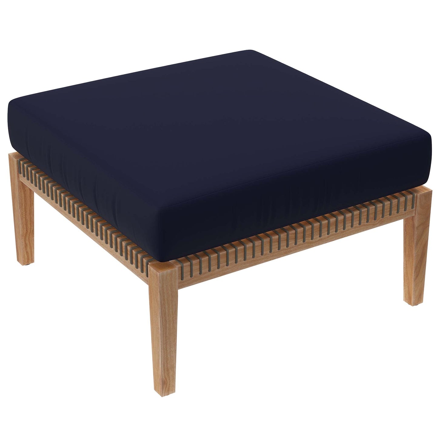 Coastal Style Teak Ottoman for Outdoor Living
