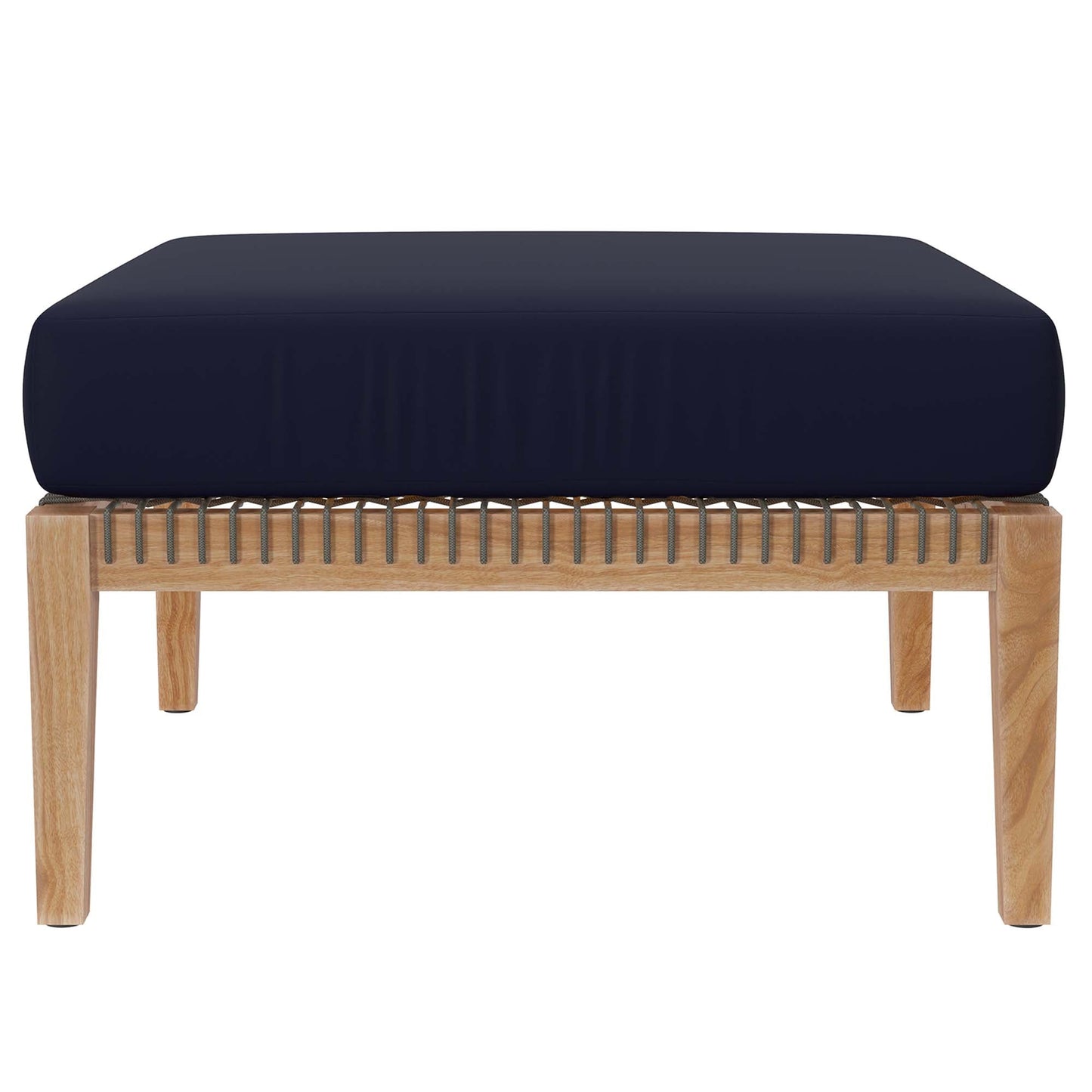 Coastal Style Teak Ottoman for Outdoor Living