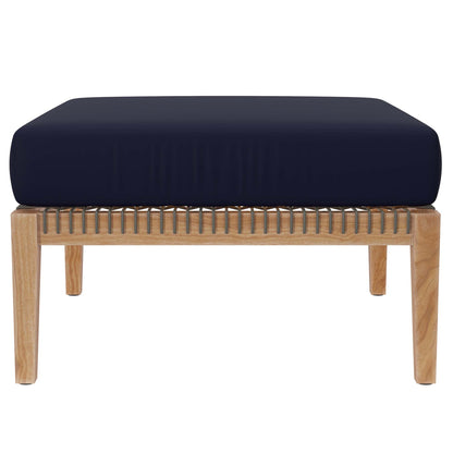 Coastal Style Teak Ottoman for Outdoor Living