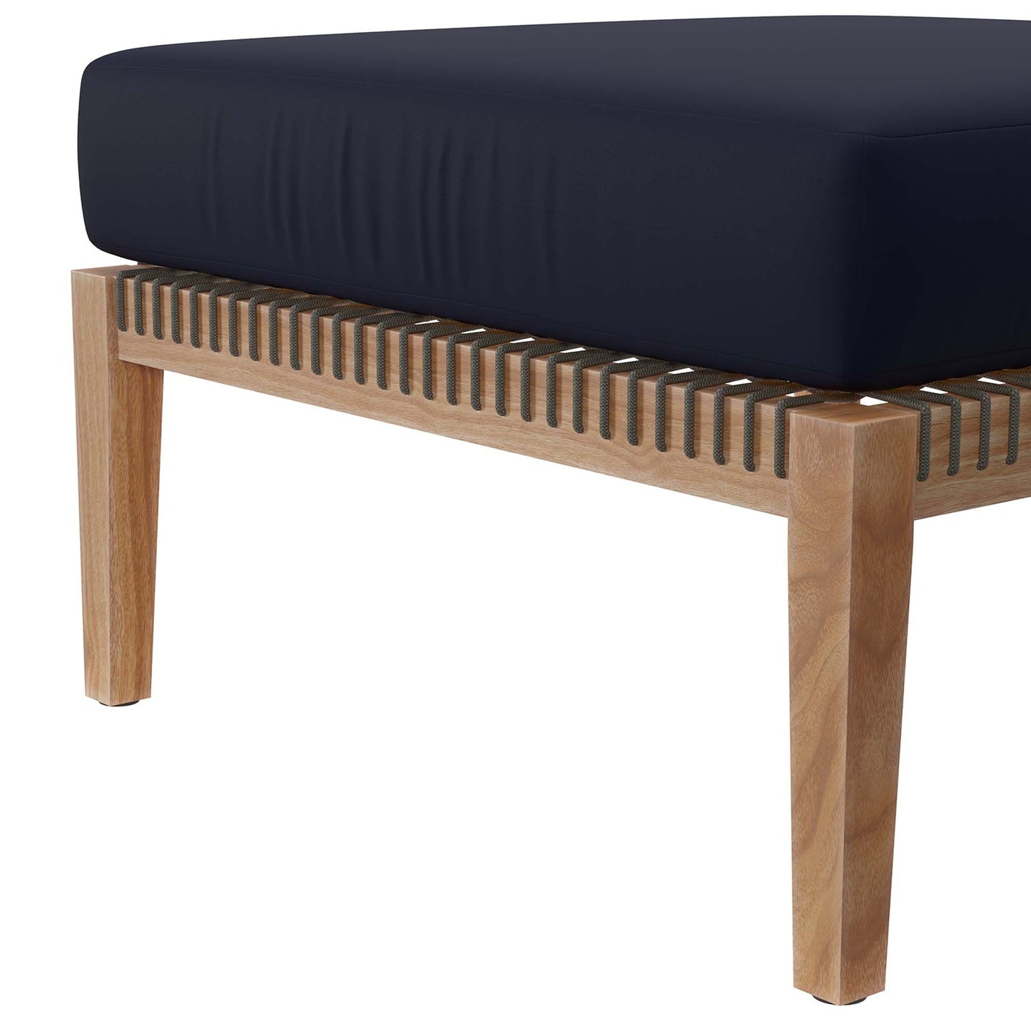 Coastal Style Teak Ottoman for Outdoor Living