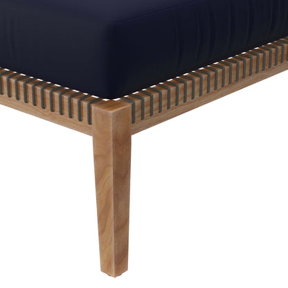 Coastal Style Teak Ottoman for Outdoor Living