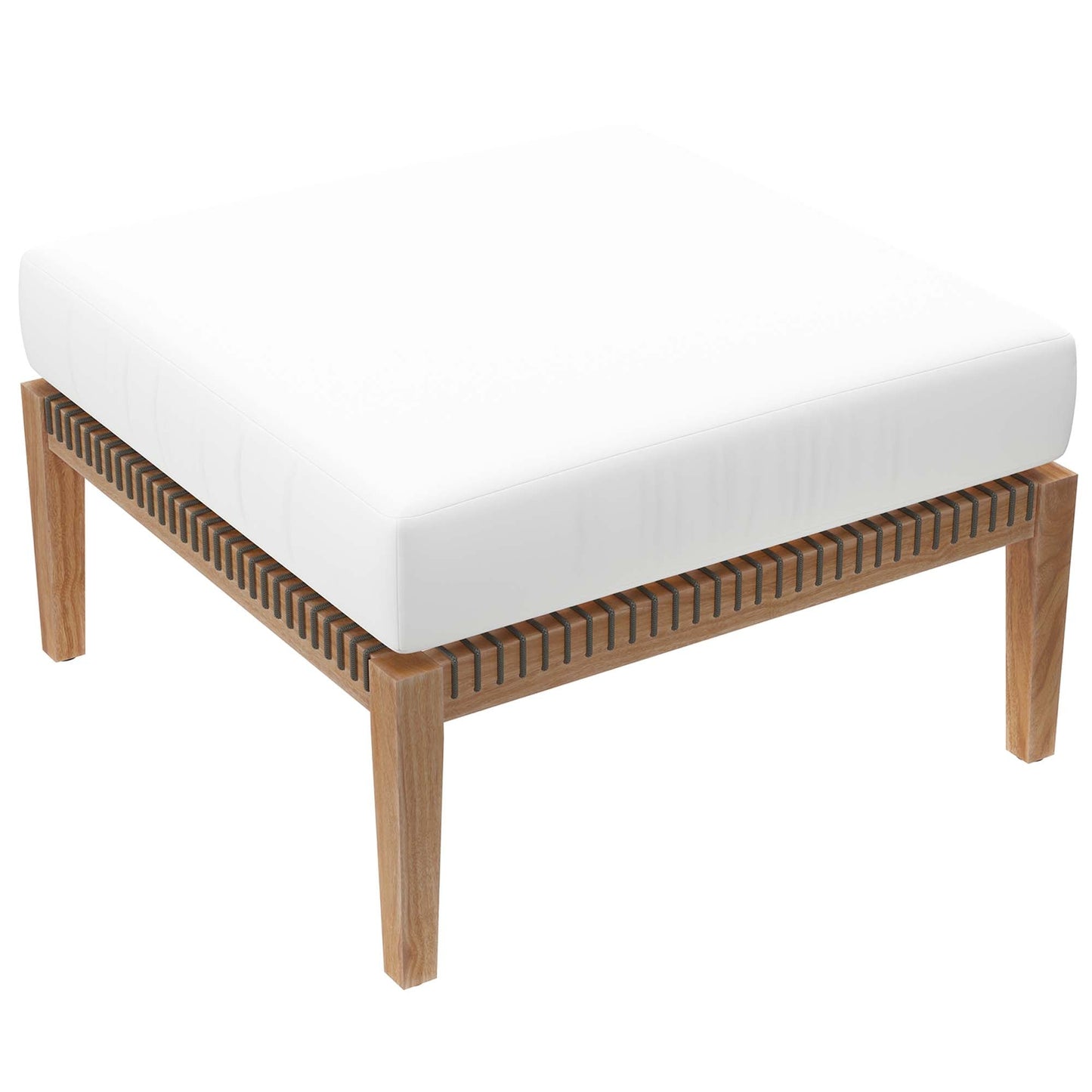 Coastal Style Teak Ottoman for Outdoor Living