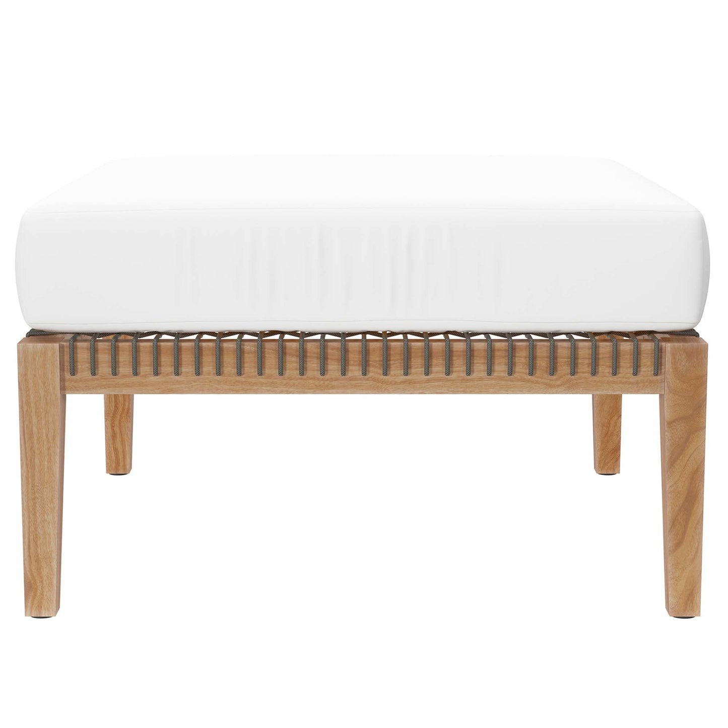 Coastal Style Teak Ottoman for Outdoor Living