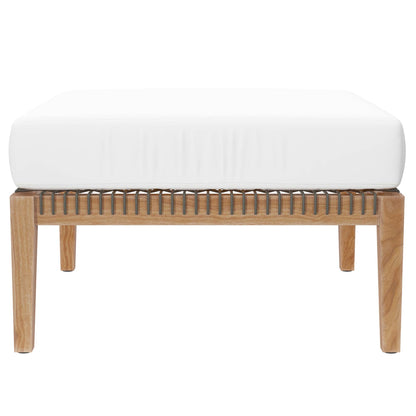 Coastal Style Teak Ottoman for Outdoor Living