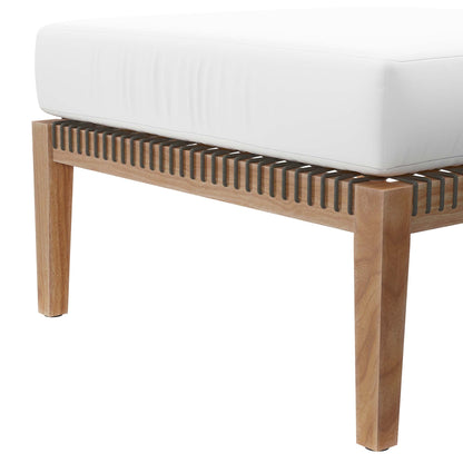Coastal Style Teak Ottoman for Outdoor Living