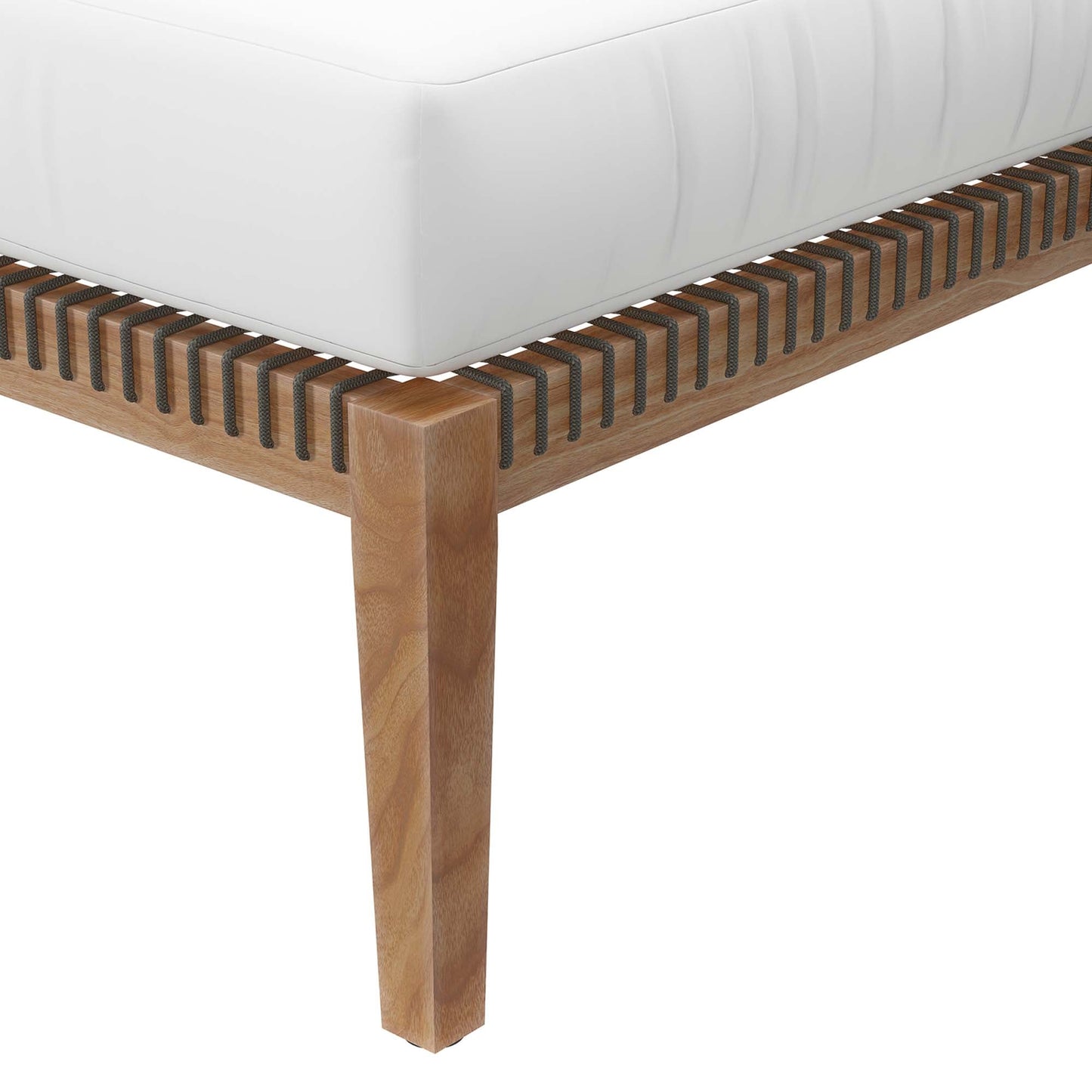 Coastal Style Teak Ottoman for Outdoor Living