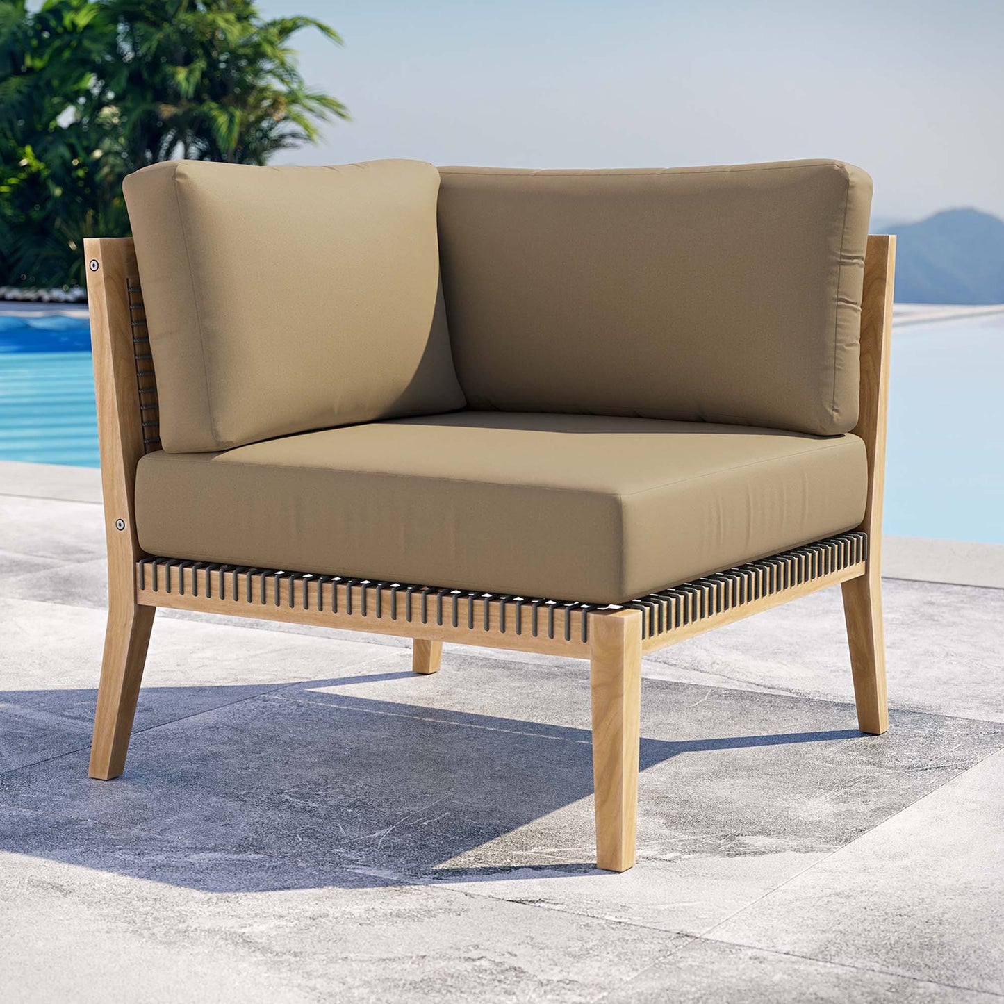 Coastal Clearwater And Outdoor Teak Corner Chair
