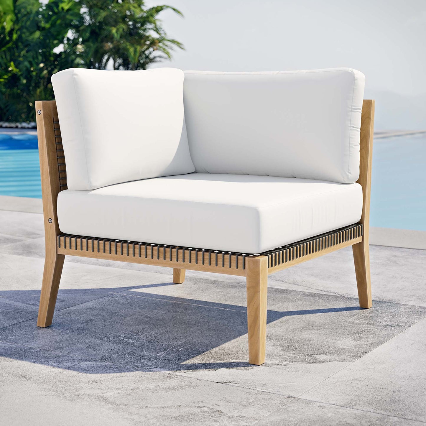 Coastal Clearwater And Outdoor Teak Corner Chair