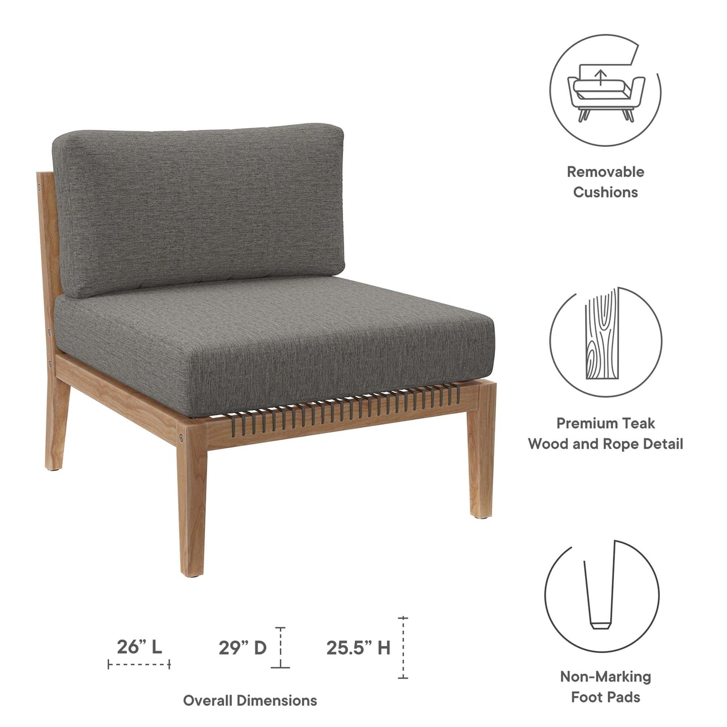 The Clearwater Teak Wood Outdoor Patio Chair