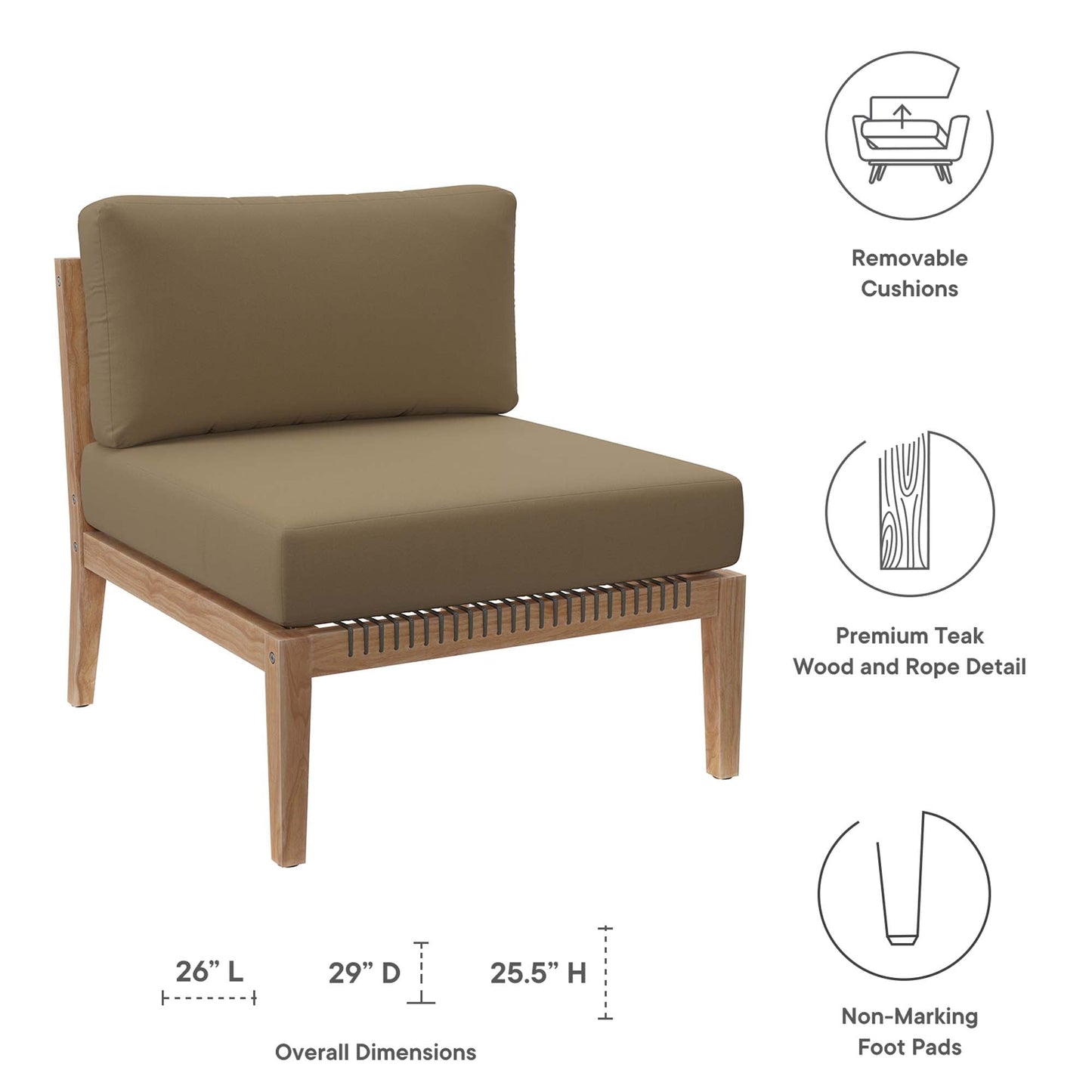 The Clearwater Teak Wood Outdoor Patio Chair