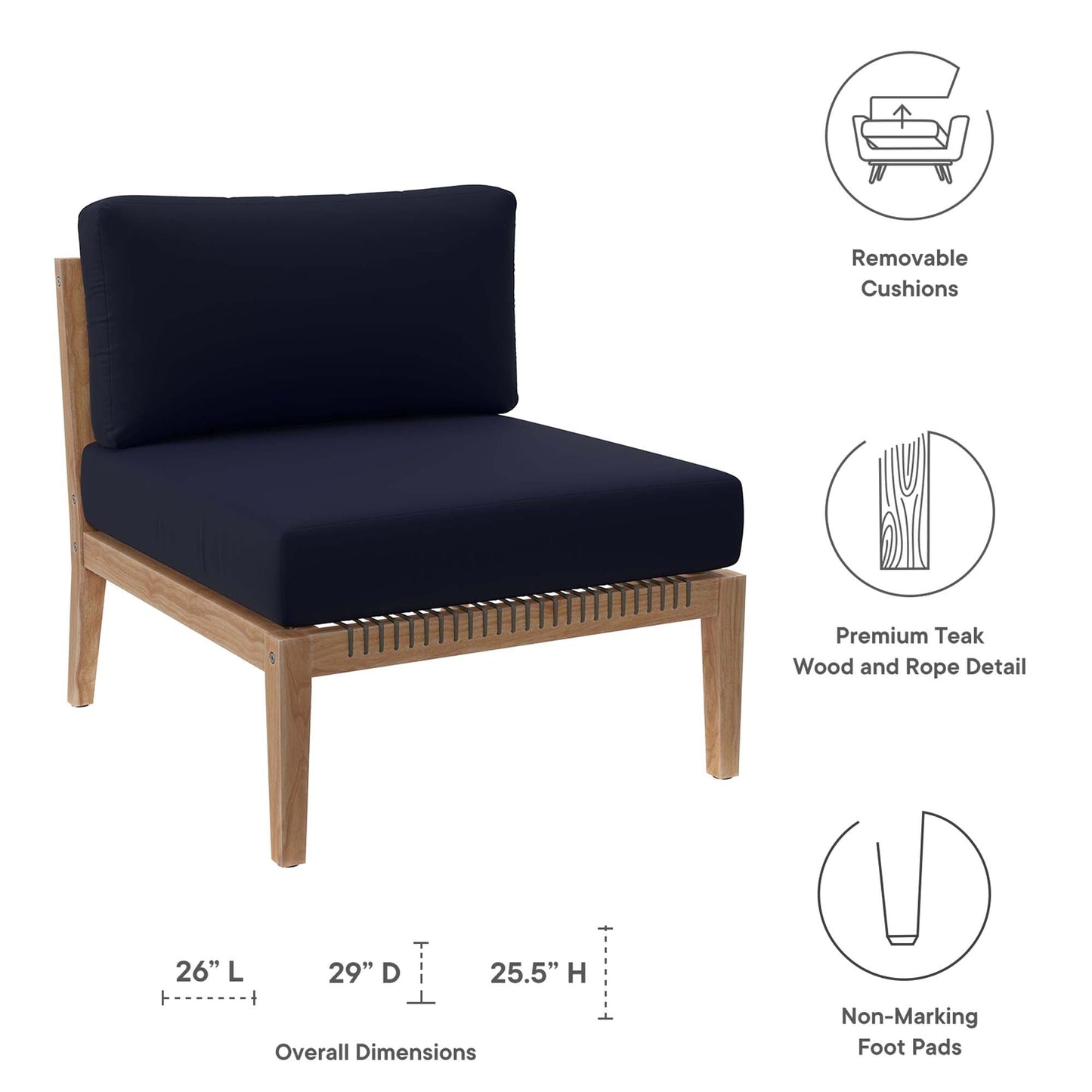 The Clearwater Teak Wood Outdoor Patio Chair