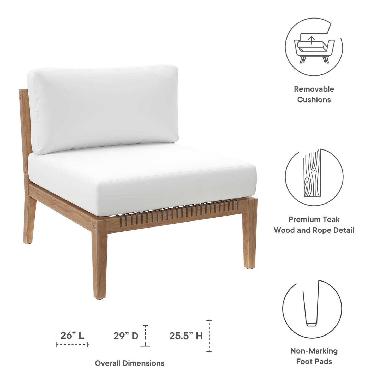 The Clearwater Teak Wood Outdoor Patio Chair