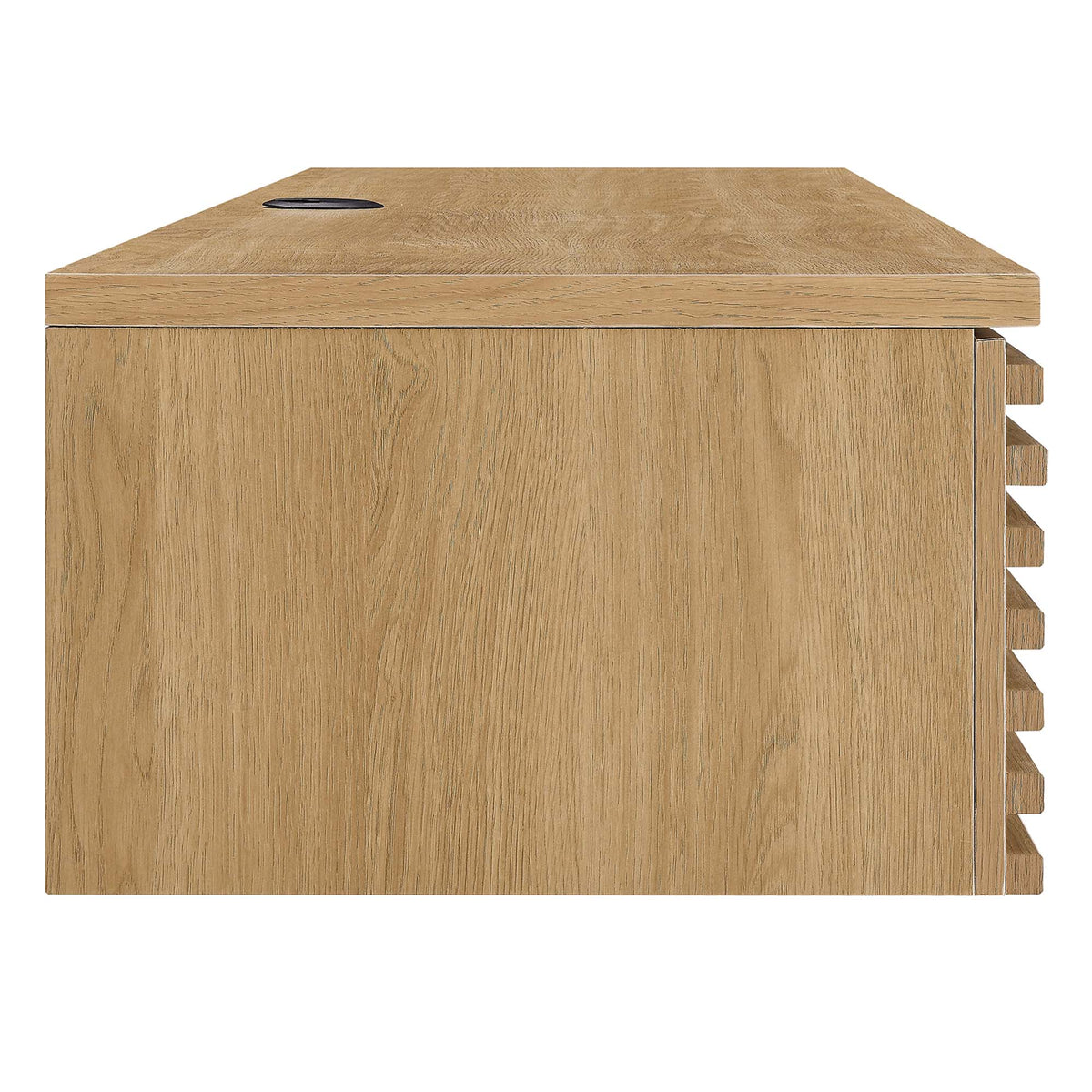 Render Wall Mount Wood Office Desk in oak finish with cable grommet on Tampa Home & Garden Store