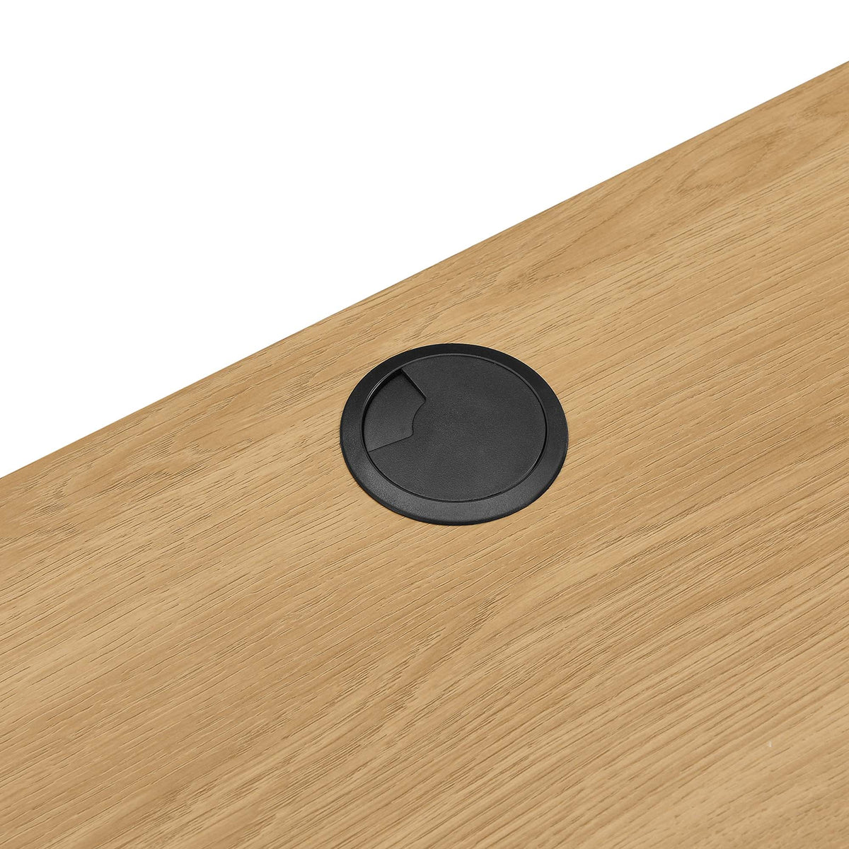 Render Wall Mount Wood Office Desk top in light oak with black cable grommet on Tampa Home & Garden Store