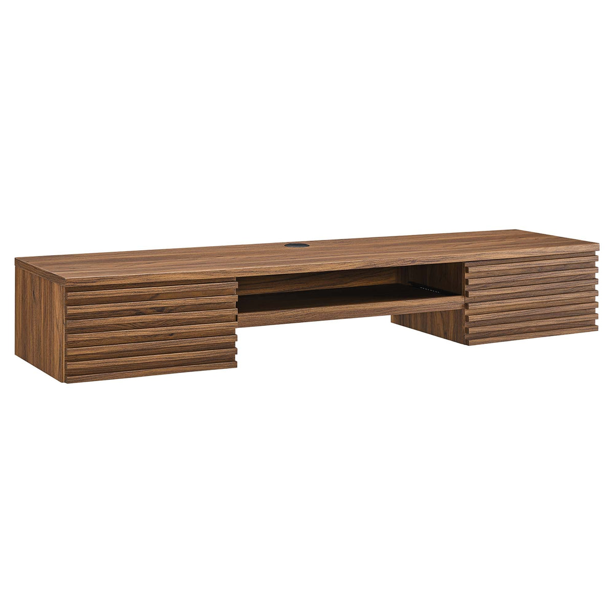 Render Wall Mount Wood Office Desk by Modway in wood finish with slatted panel legs on Tampa Home & Garden Store