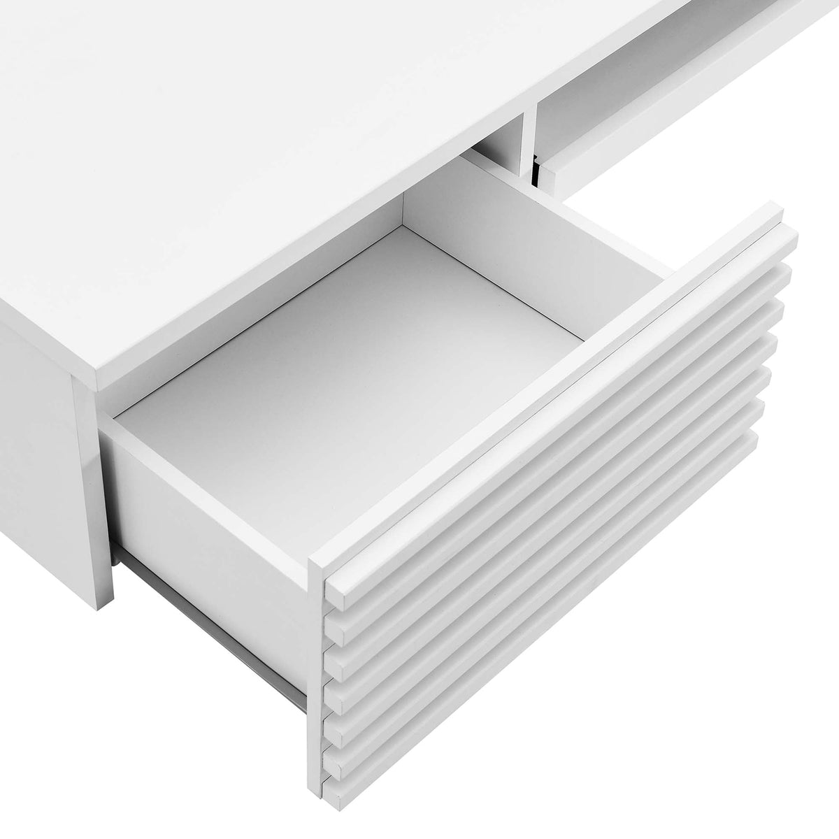 Render Wall Mount Wood Office Desk by Modway, white desk with slatted sides on Tampa Home & Garden Store