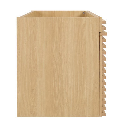 Bathroom vanity cabinet 48in with single sink in light oak, slatted sides by HouseOfZazla on Tampa Home & Garden Store