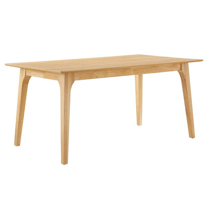Juxtapose 63in rectangle dining table natural oak finish with curved legs by Modway on Tampa Home & Garden Store