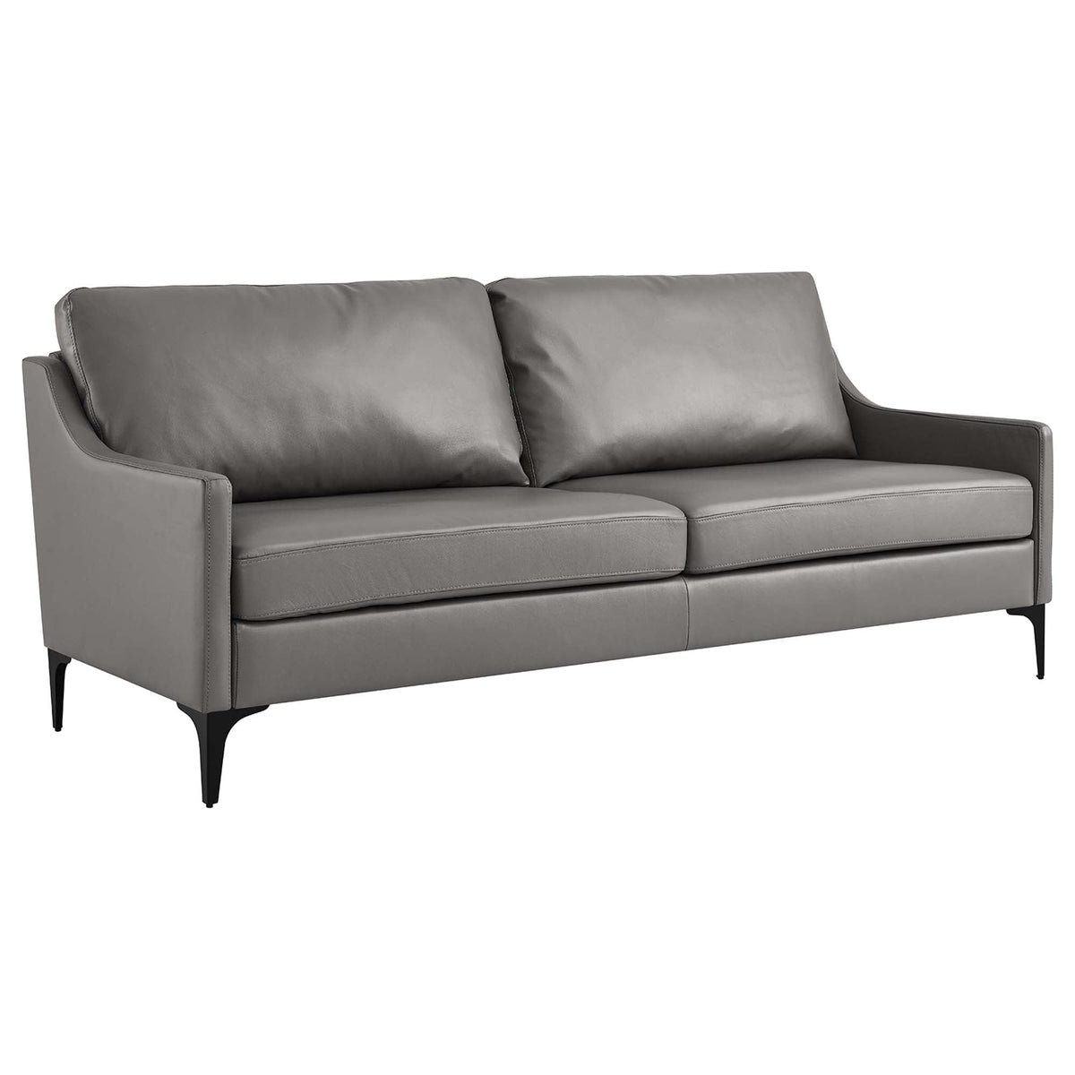 Modway Corland Leather Sofa and Mid Century Style