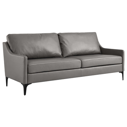 Modway Corland Leather Sofa and Mid Century Style