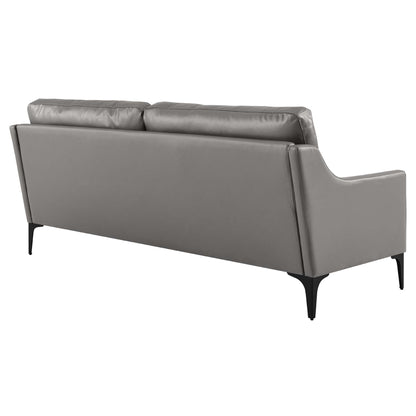 Modway Corland Leather Sofa and Mid Century Style