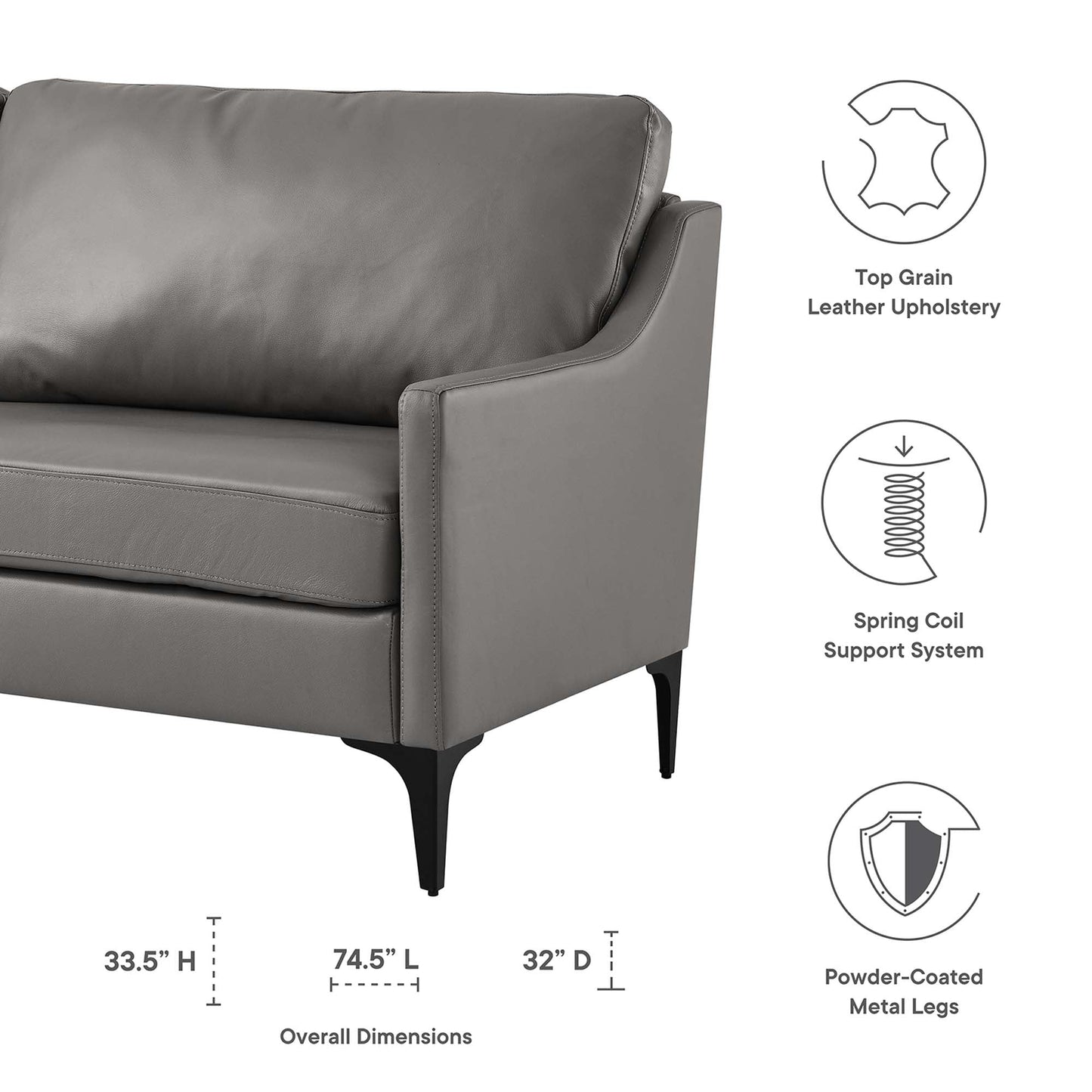 Modway Corland Leather Sofa and Mid Century Style