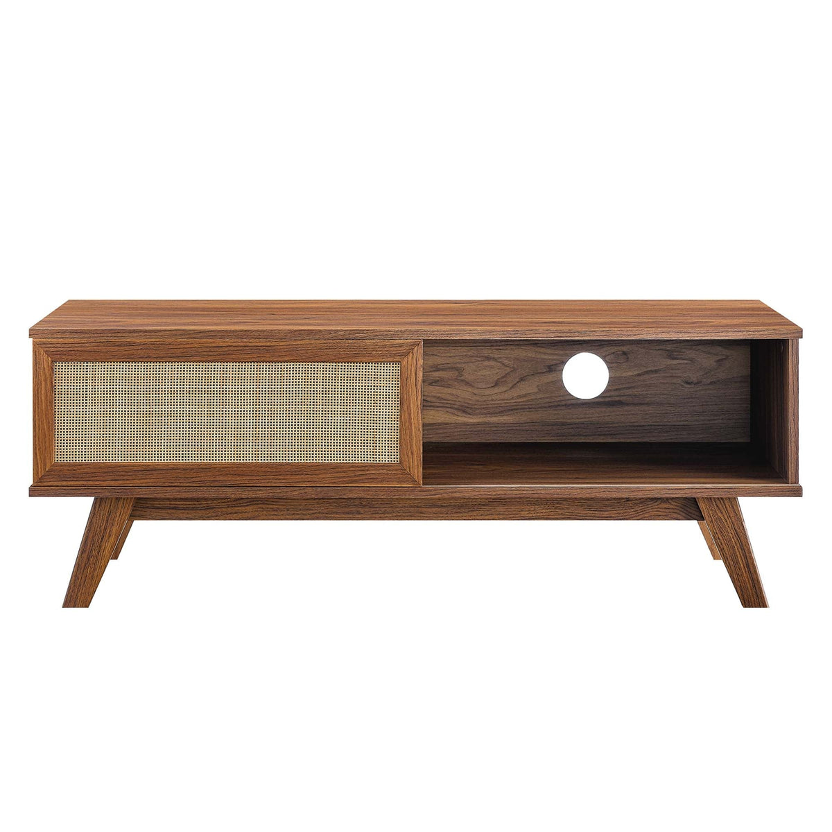 Soma 47in TV stand by Modway in warm wood with cane front panels on Tampa Home & Garden Store