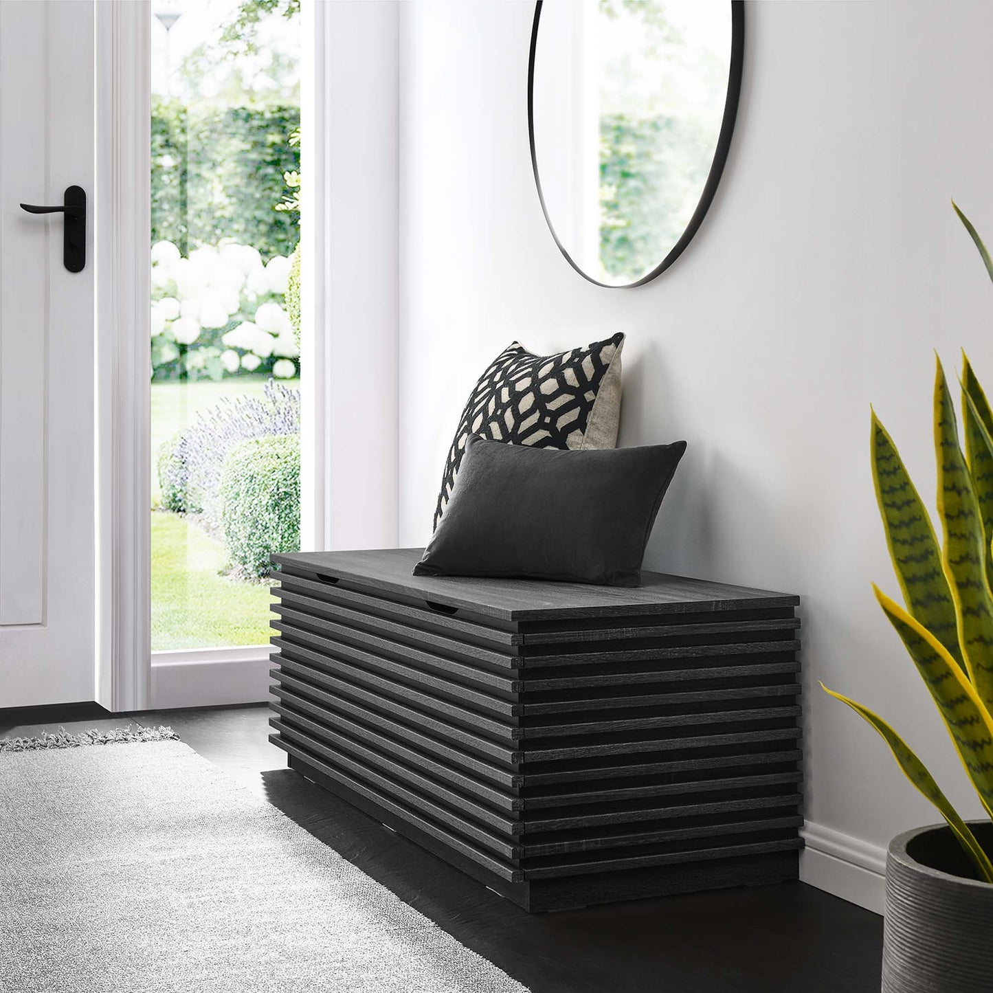 Render Mid Century Storage Bench With a Lid
