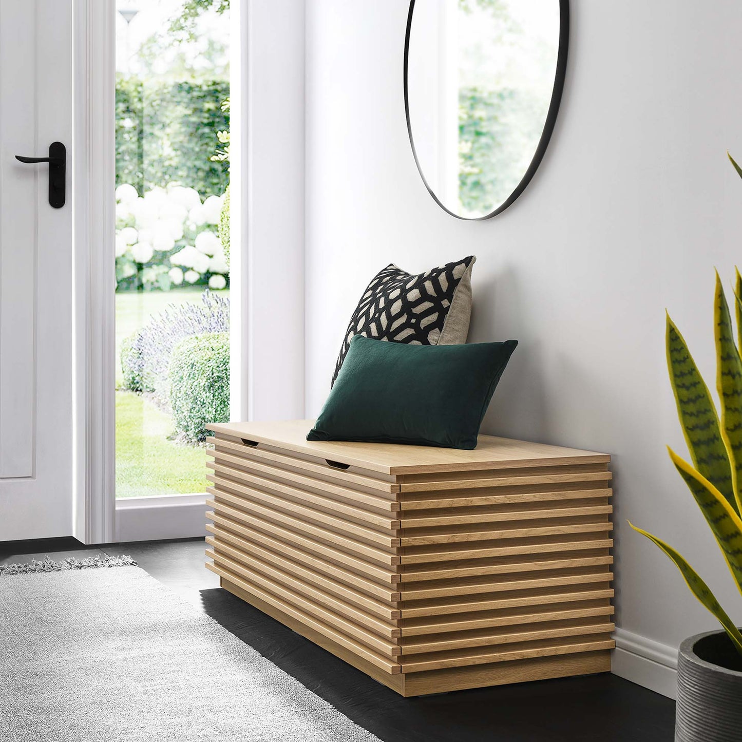 Render Mid Century Storage Bench With a Lid
