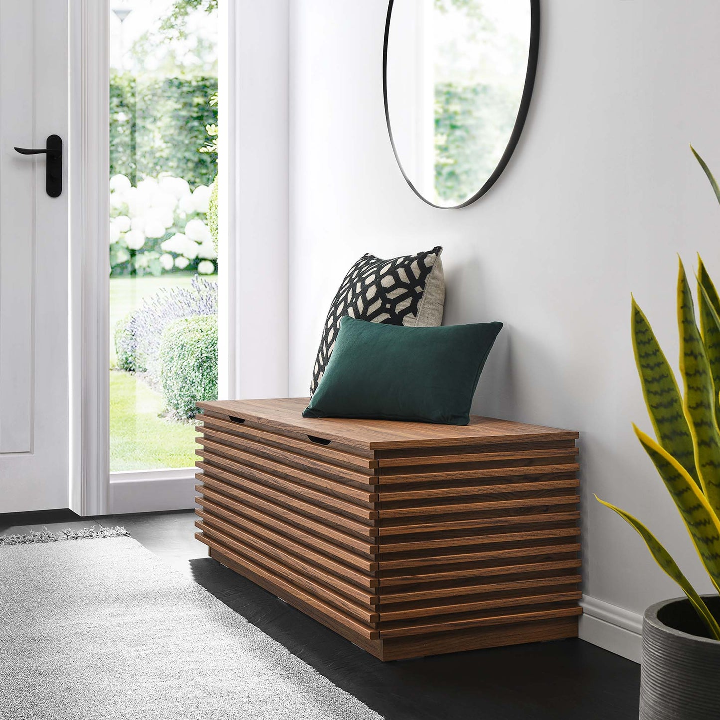 Render Mid Century Storage Bench With a Lid