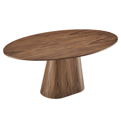 Provision 75in oval dining table with walnut wood finish and pedestal base by Modway on Tampa Home & Garden Store