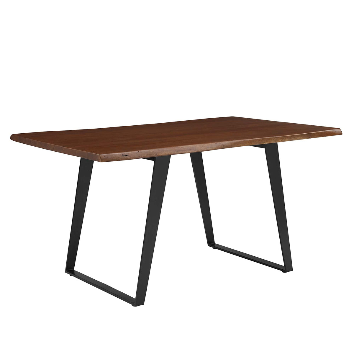 Viggo 60in live edge acacia wood dining table by Modway with black metal legs on Tampa Home & Garden Store