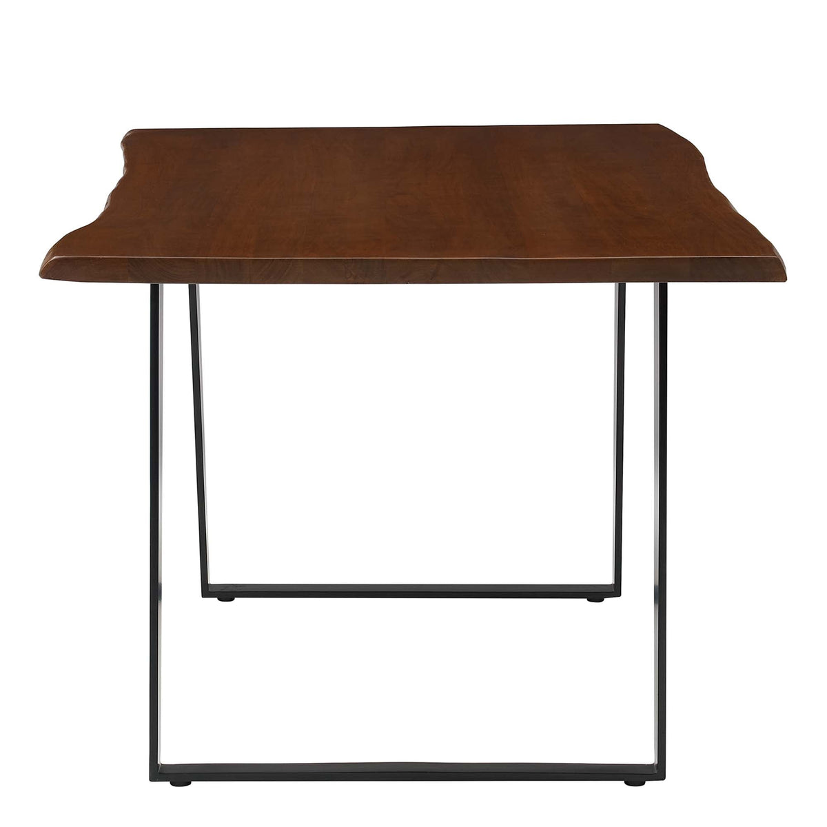 Viggo 60in live edge acacia wood dining table with black metal legs on Tampa Home & Garden Store