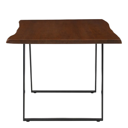 Viggo 60in live edge acacia wood dining table with black metal legs on Tampa Home & Garden Store