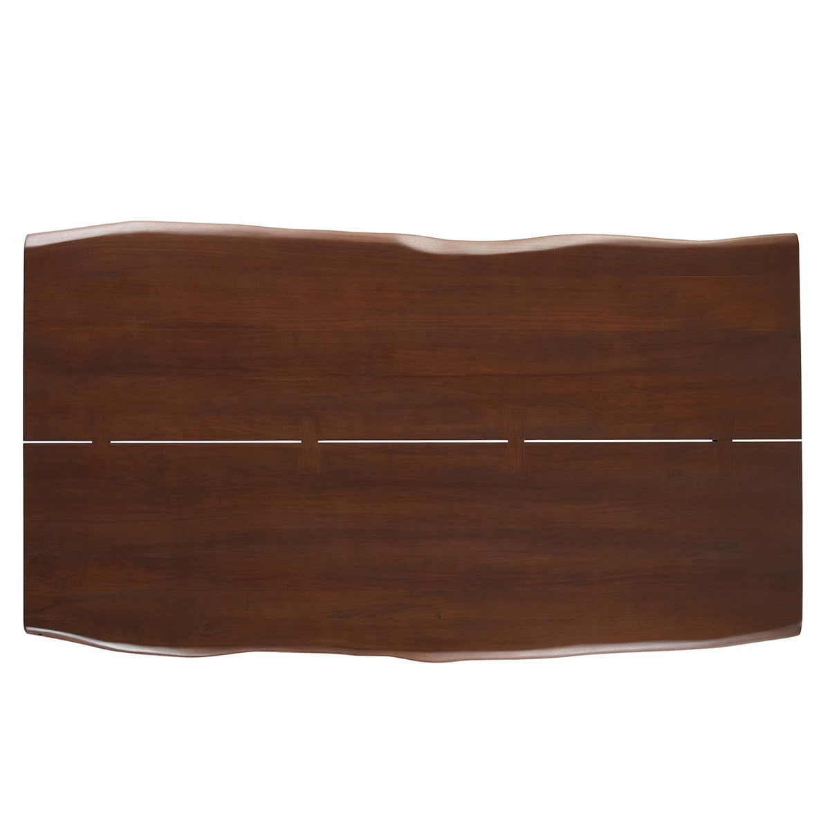Viggo Live Edge Acacia Wood Dining Table, dark brown finish with natural live edge on Tampa Home & Garden Store