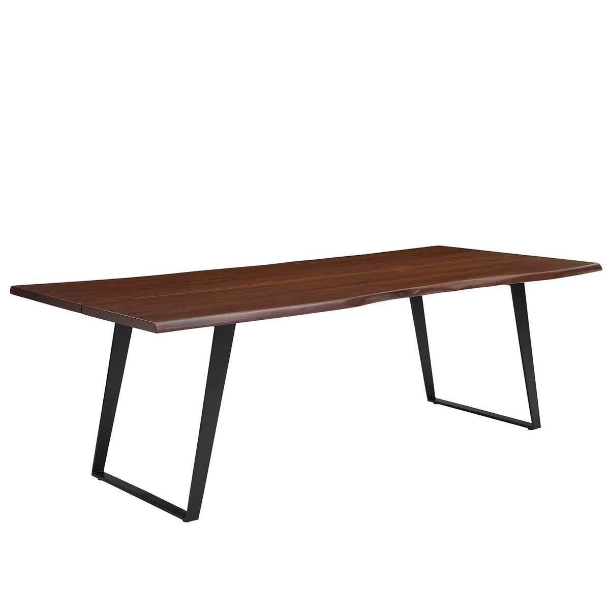 Viggo live edge acacia wood dining table with dark finish and black metal legs by HouseOfZazla on Tampa Home & Garden Store