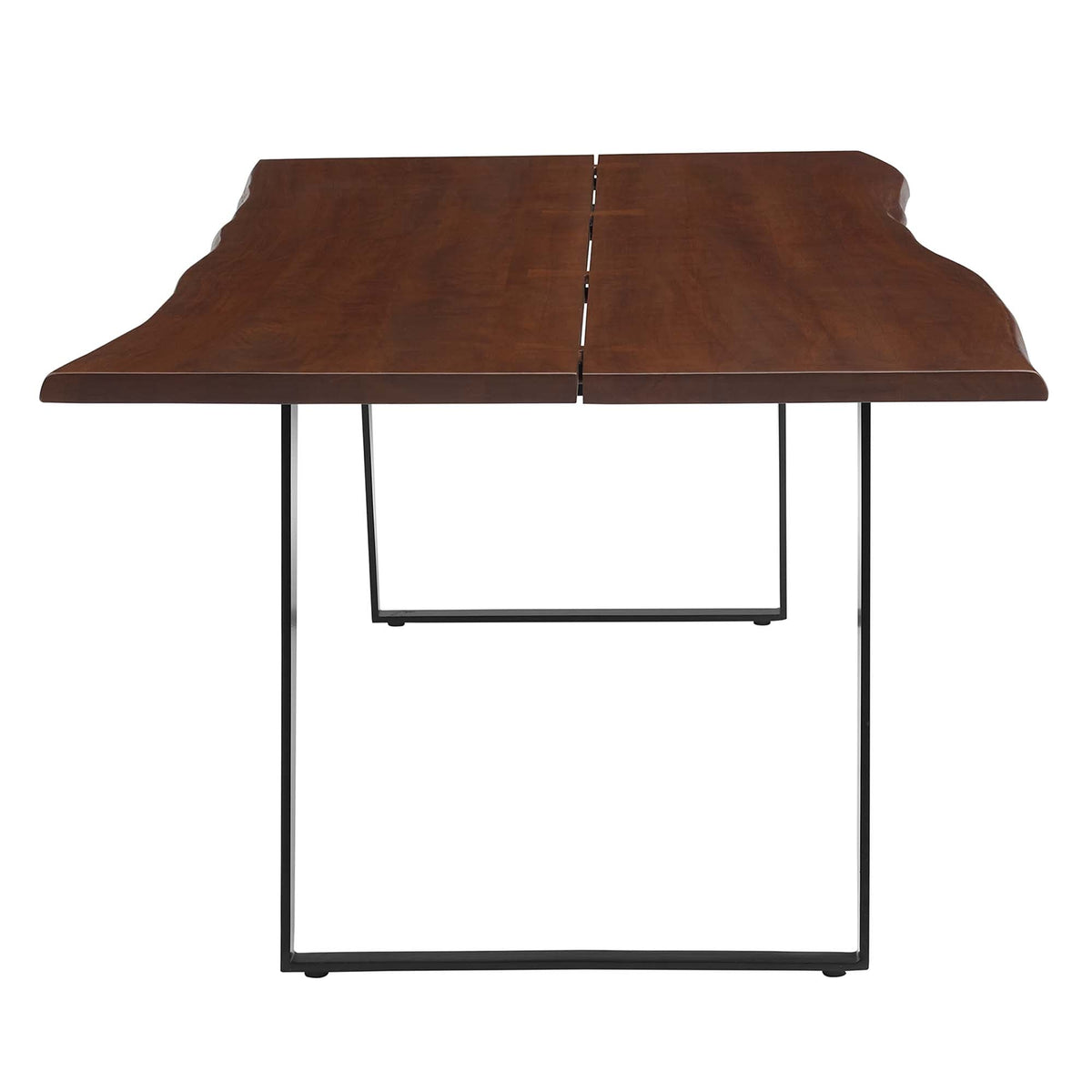 Viggo live edge acacia wood dining table by Modway with a split top and black metal legs on Tampa Home & Garden Store