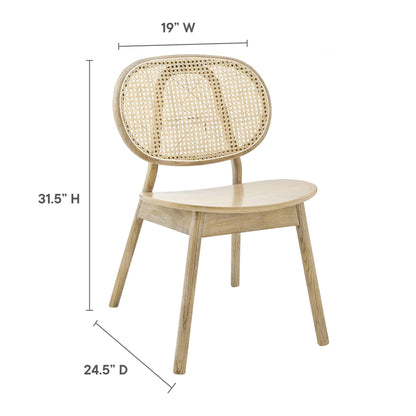 Malina Wood Dining Side Chair set of 2 with caned back in light oak finish by Modway on Tampa Home & Garden Store