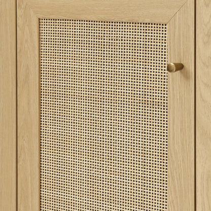Soma Office Desk by Modway in natural oak finish with woven cane panel on Tampa Home & Garden Store