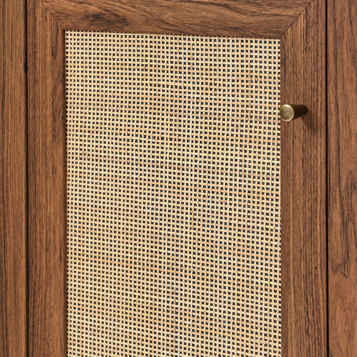 Soma Office Desk by Modway wood frame with woven cane panel and brass knob HouseOfZazla on Tampa Home & Garden Store