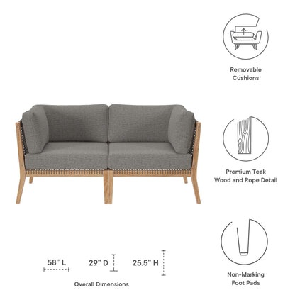 Clearwater Outdoor Patio Teak Loveseat by Modway