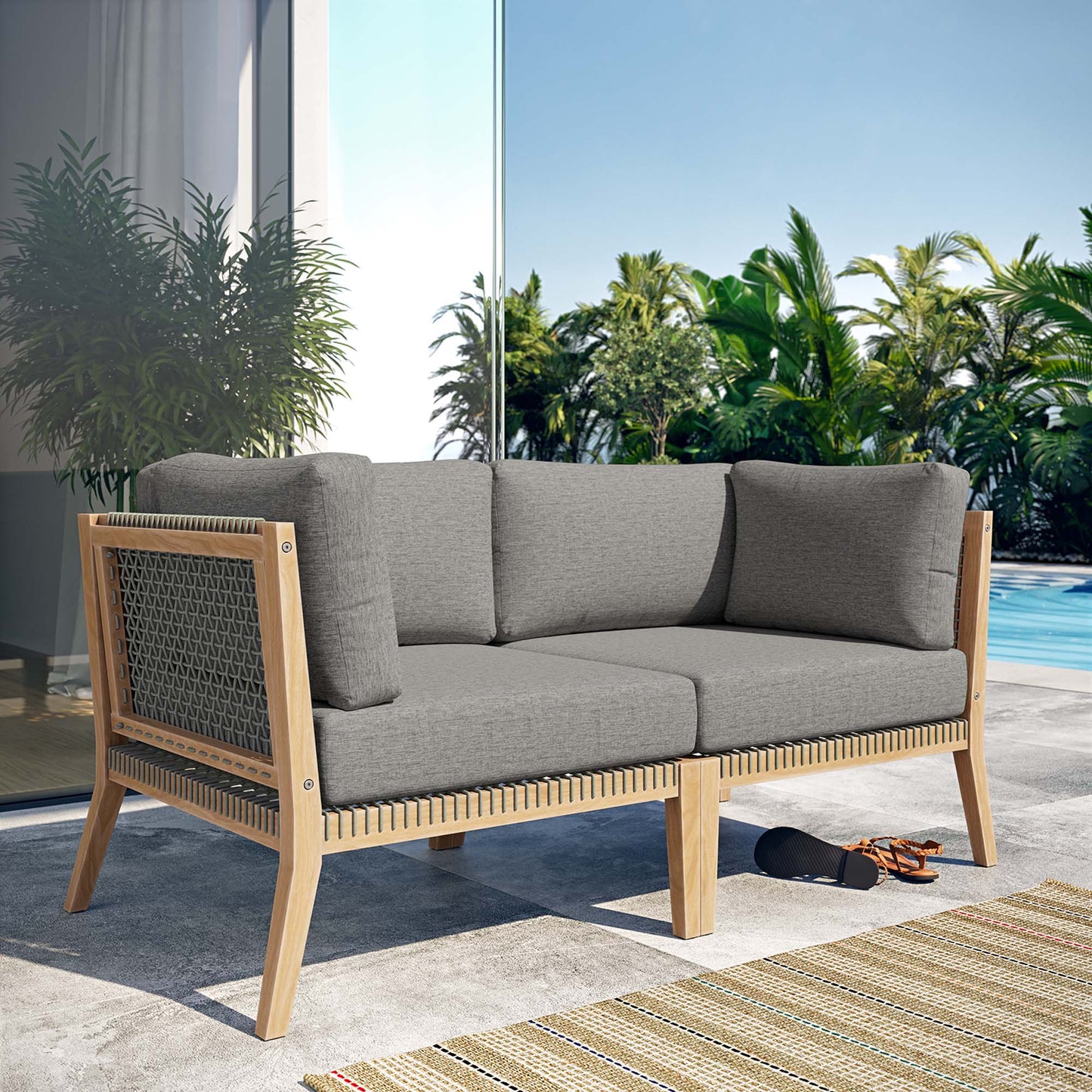 Clearwater Outdoor Patio Teak Loveseat by Modway