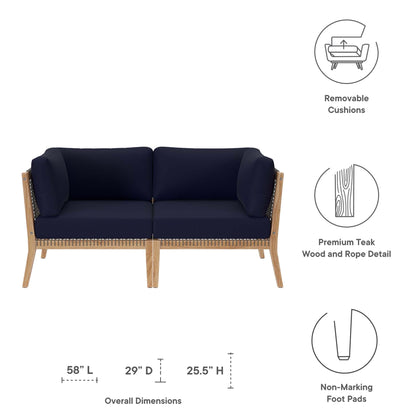 Clearwater Outdoor Patio Teak Loveseat by Modway