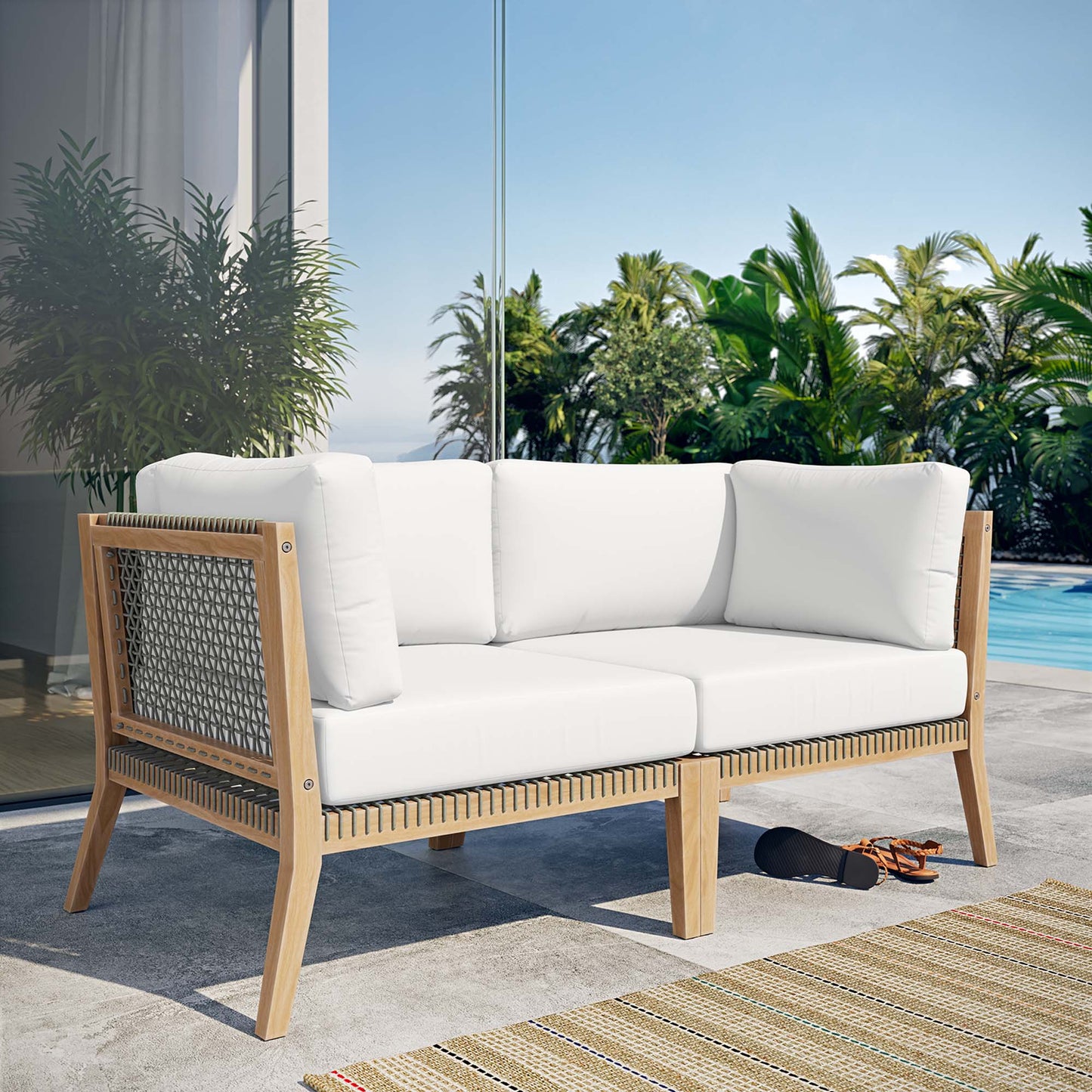 Clearwater Outdoor Patio Teak Loveseat by Modway