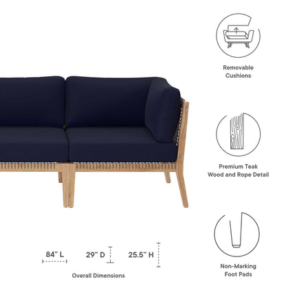 Clearwater Outdoor Patio Teak Sofa by Modway