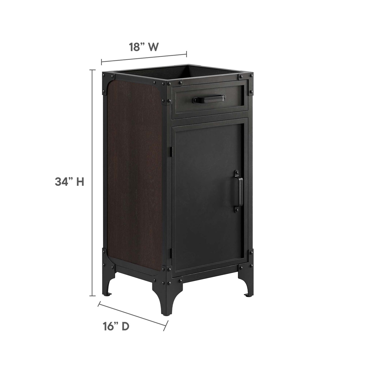 Steamforge 18 Inch Bathroom Vanity Cabinet